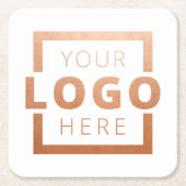 カスタムColor Promotion Business Logoブランド スクエアペーパーコースター (正面)