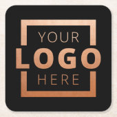 カスタムColor Promotion Business Logoブランド スクエアペーパーコースター (正面)