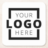 カスタムColor Promotion Business Logoブランド スクエアペーパーコースター (正面)