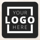 カスタムColor Promotion Business Logoブランド スクエアペーパーコースター (正面)