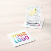 カスタムColor Promotion Business Logoブランド スクエアペーパーコースター (インサイチュ)