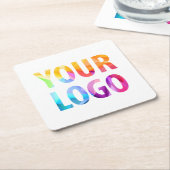 カスタムColor Promotion Business Logoブランド スクエアペーパーコースター (アングル)