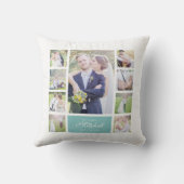 カスタムColor Scriptエレガント Mr. & Mrs. Photo Collage クッション (裏面)