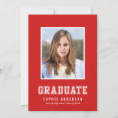 カスタムColor Varsity写真の卒業発表 招待状 (正面)