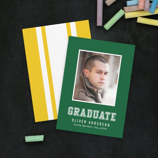 カスタムColor Varsity写真の卒業発表 招待状