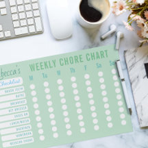 カスタムColors Weekly Choresチャートのチェックリスト緑
