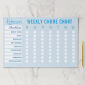 カスタムColors Weekly Choresチャートのチェックリスト青 ペーパーパッド (インサイチュ)