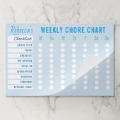 カスタムColors Weekly Choresチャートのチェックリスト青 ペーパーパッド (折り畳み)