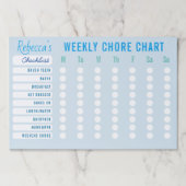 カスタムColors Weekly Choresチャートのチェックリスト青 ペーパーパッド (正面)