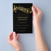 カスタムConcert Flyerテンプレート音楽金ゴールドノート チラシ (ハンドル)