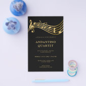 カスタムConcert Flyerテンプレート音楽金ゴールドノート チラシ (シングル)