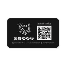 カスタムConnect with UsソーシャルメディアQRコードブラック
