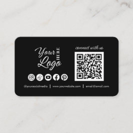 カスタムConnect with UsソーシャルメディアQRコードブラック 名刺