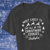 カスタムCookieの最も食べありのクリスマス Tシャツ