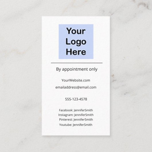 カスタムCookieベーカリーエレガントフォトカスタムロゴ 名刺 (裏面)