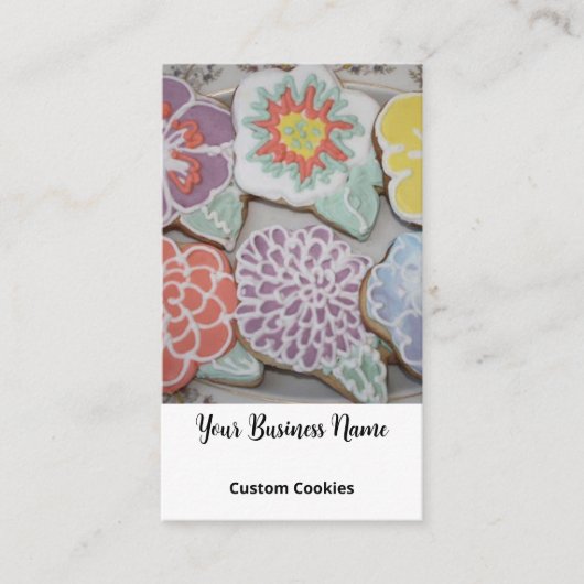 カスタムCookieベーカリーエレガント写真カスタムQRコード 名刺 (正面)