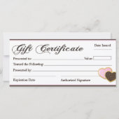 カスタムCookieベーカリーギフト証明書 (裏面)