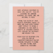 カスタムCookie交換ホリデーパーティー編集可能 招待状 (裏面)