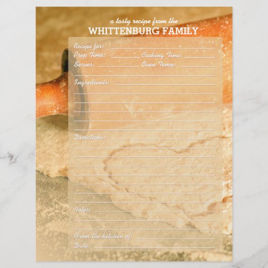 カスタムCookie生地ハートファミリーレシピページ (正面)