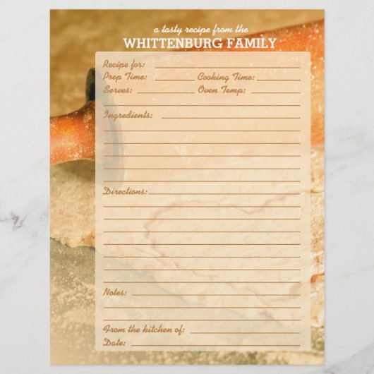 カスタムCookie生地ハートファミリーレシピページ (正面)