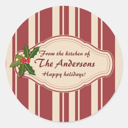 カスタムCookie SwapまたはGoods焼いた Holiday Stickers ラウンドシール (正面)