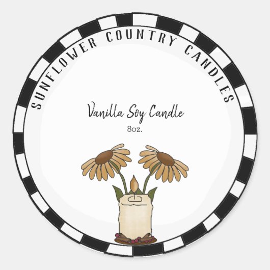カスタムCountry Candle Business Label ラウンドシール (正面)