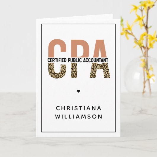 カスタムCPA公認会計士Leopard カード (黄色い花)