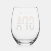 カスタムCPA公認会計士Leopard ステムなしワイングラス (裏面)