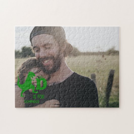 カスタムDは恐竜のかわいいTレックス ジグソーパズル (横)