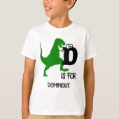 カスタムDは恐竜のかわいいTレックス Tシャツ (正面)