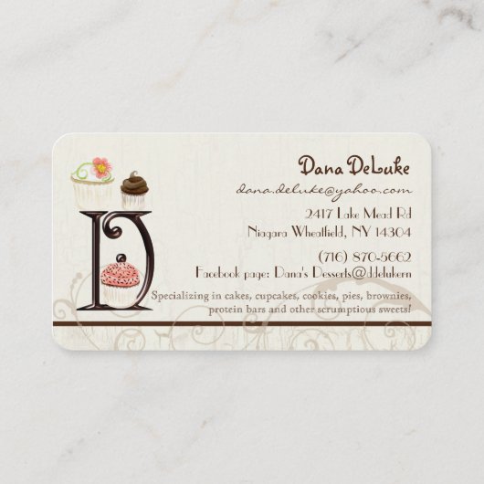 カスタムDモノグラムデザートベーカリー事業 名刺 (裏面)