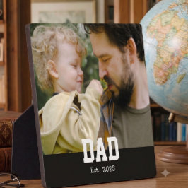 カスタムDad Establishedモダンボールドテキスト フォトプラーク