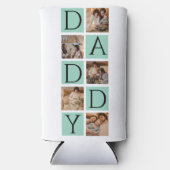 カスタムDaddy Photo Collageクール - モダン 5-Photo スリム缶クーラー (正面)