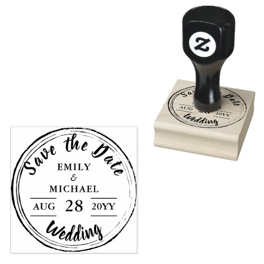 カスタムDate Roundのヴィンテージを保結婚存する ラバースタンプ (押印)
