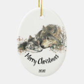 カスタムDated気に's Wolf & Cubの飼育動物 セラミックオーナメント (裏面)