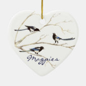 カスタムDated, Magpie Family, Birds セラミックオーナメント (裏面)
