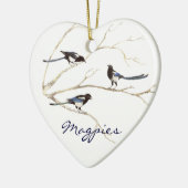 カスタムDated, Magpie Family, Birds セラミックオーナメント (左)