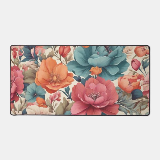 カスタムDesk Mat花模様パターン デスクマット (正面)