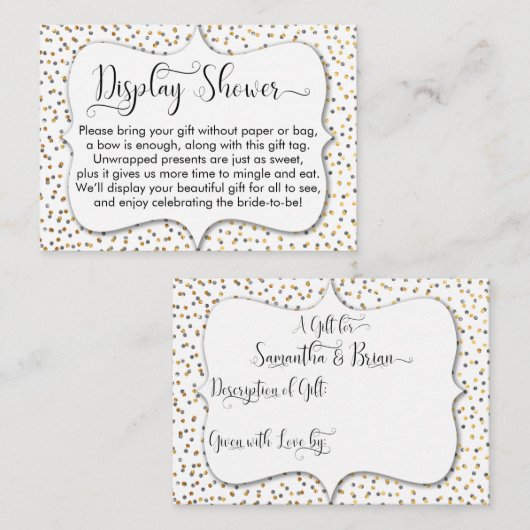 カスタムDisplay Shower Insert, 2 エンクロージャーカード (正面/裏面)