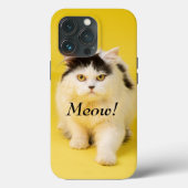 カスタムDIYかわいらしい可愛い猫ニャオシックなイエロー Case-Mate iPhoneケース (裏面)
