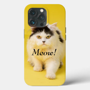 カスタムDIYかわいらしい可愛い猫ニャオシックなイエロー iPhone 13 PROケース