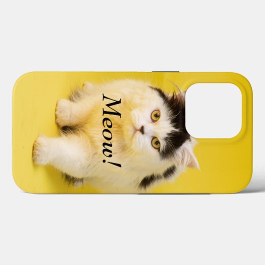 カスタムDIYかわいらしい可愛い猫ニャオシックなイエロー Case-Mate iPhoneケース (裏面 (横))