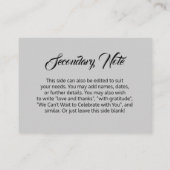 カスタムDIYシンプル Versatile Light Gray 結婚's エンクロージャーカード (裏面)