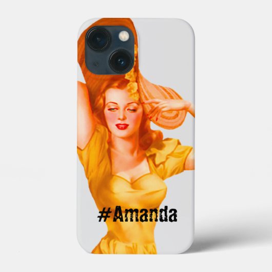 カスタムDIYモノグラムのヴィンテージ可愛いレディーイエロー Case-Mate iPhoneケース (裏面)