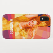 カスタムDIYヴィンテージモノグラムのサンセットパープル Case-Mate iPhoneケース (裏面(横))