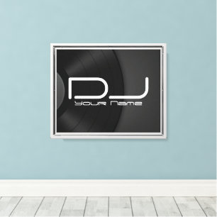 カスタムDJ Canvas Wall Art with Vinyl Record キャンバスプリント