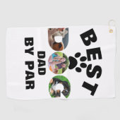 カスタムDog写真最高のパパBy Par 3 Photo Collage ゴルフタオル (横)