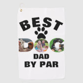 カスタムDog写真最高のパパBy Par 3 Photo Collage ゴルフタオル (正面)