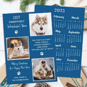 カスタムDog Pet Photo Year in Review 2025カレンダー シーズンカード