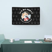 カスタムDog Photo Paw Prints誕生日パーティー 横断幕 (トレードショー)